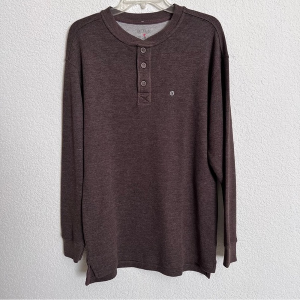 Red Head Brand Co. Brown Waffle Weave Long Sleeve Henley New Small